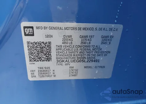 2025 GMC Terrain Awd Elevation z USA, uszkodzony, nr VIN 3GKALUEG0SL229491